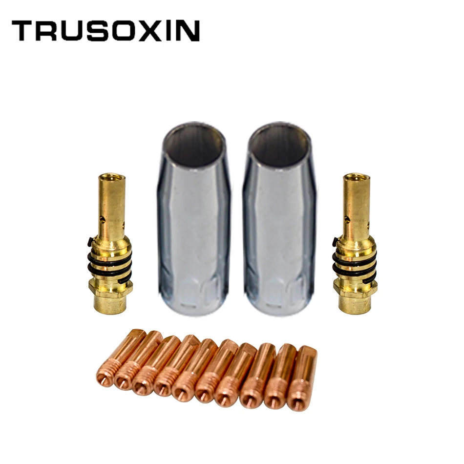 14Pcs 15AK Welding Torch Consumables 0.6mm 0.8mm 1.0mm 1.2mm MIG Torch Gas Nozzle Tip Holder of 15AK MIG MAG Welding Torch auto darkening helmet