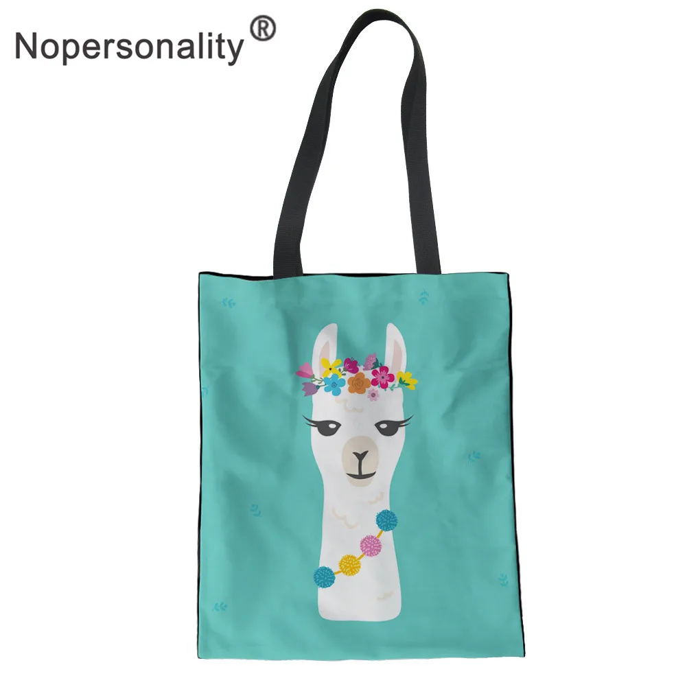 Nopersonality печать прекрасный розовый Альпака Холст Tote хозяйственные сумки для женщин забавные женские большие сумки для девочек сумка на плечо - Цвет: L3585Z22