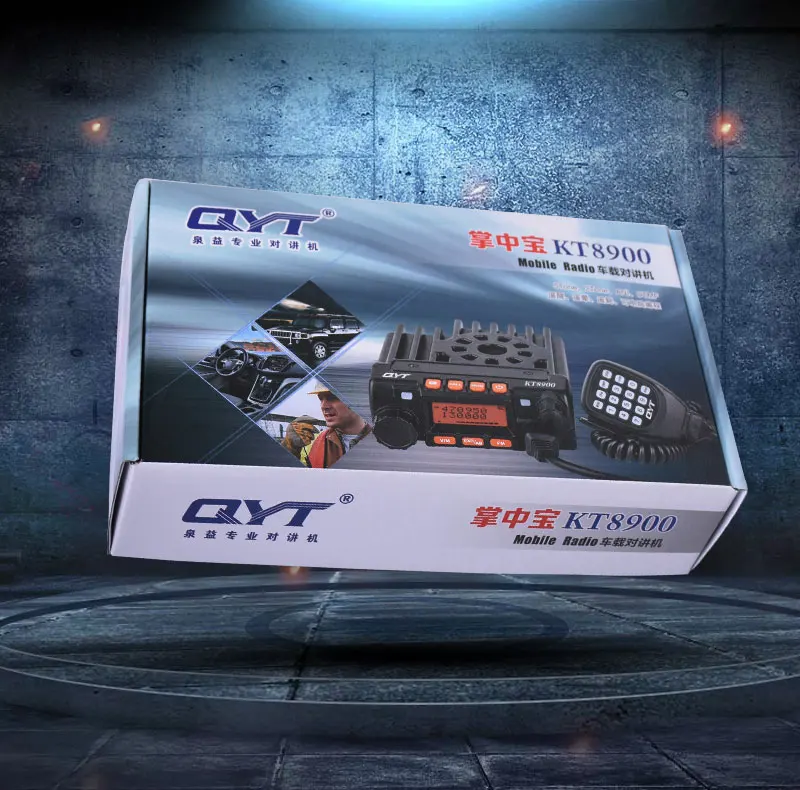 QYT KT-8900 мини-двухполосная Автомобильная Радио, VHF/UHF 136-174/400-480 МГц 25 Вт/20 Вт мобильный трансейвер, с кабелем для программирования+ антенна