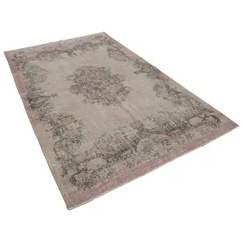 

168x275 Cm Beige Handmade English Vintage Area Rug-5x9 Ft