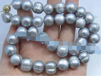 

17" AAA 9-10MM SOUTH SEA NATURAL gray PEARL NECKLACE 14K CLASP