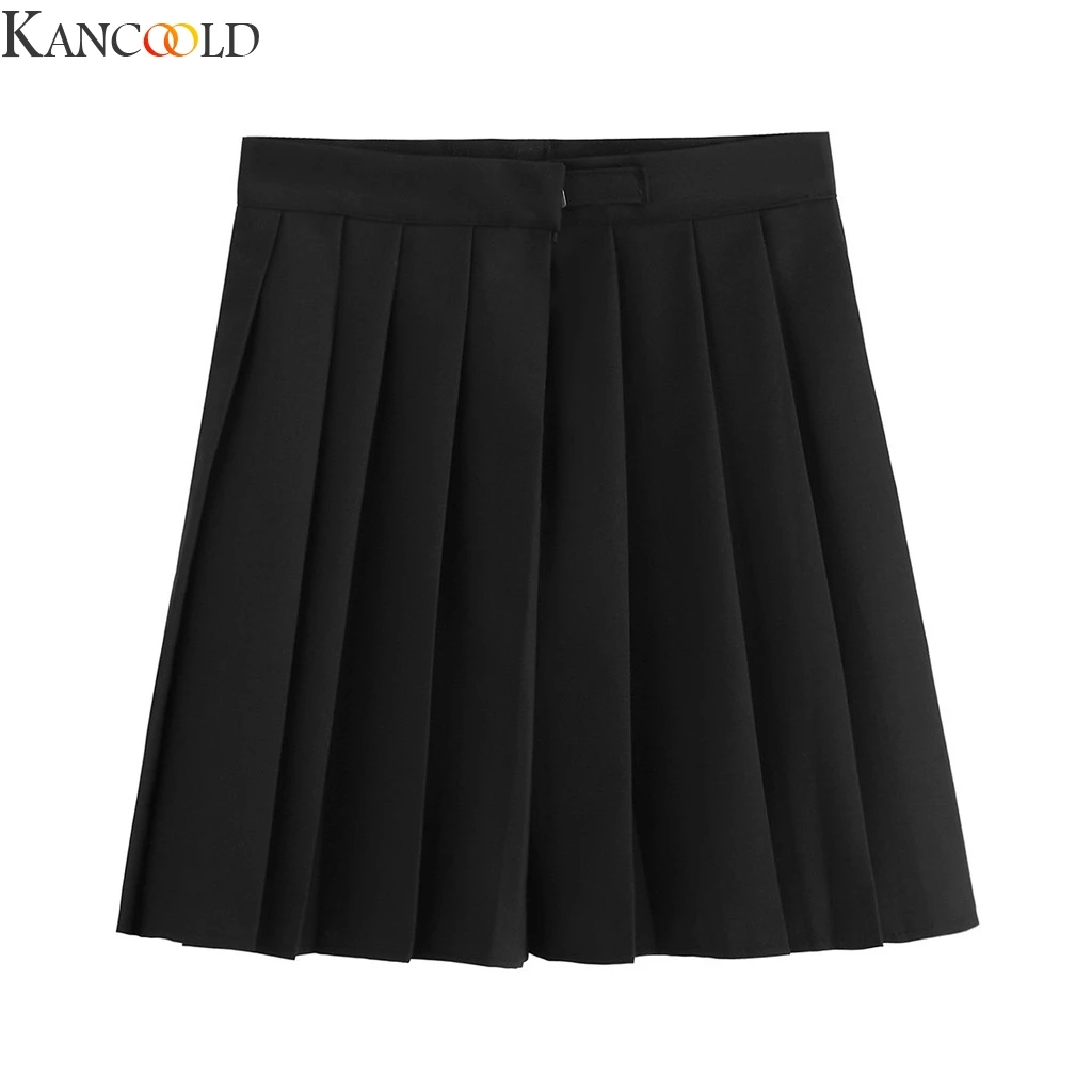 KANCOOLD, Женская мини-юбка, модная, однотонная, плиссированная, Клубная, сексуальная, высокая талия, милая, милая, для девочек, для танцев, удобная, Новое поступление