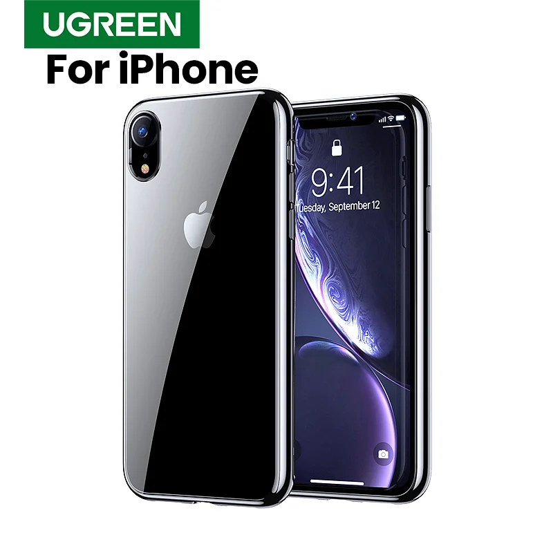 Чехол Ugreen для iPhone Xr черный серебристый красный чехол с гальваническими краями