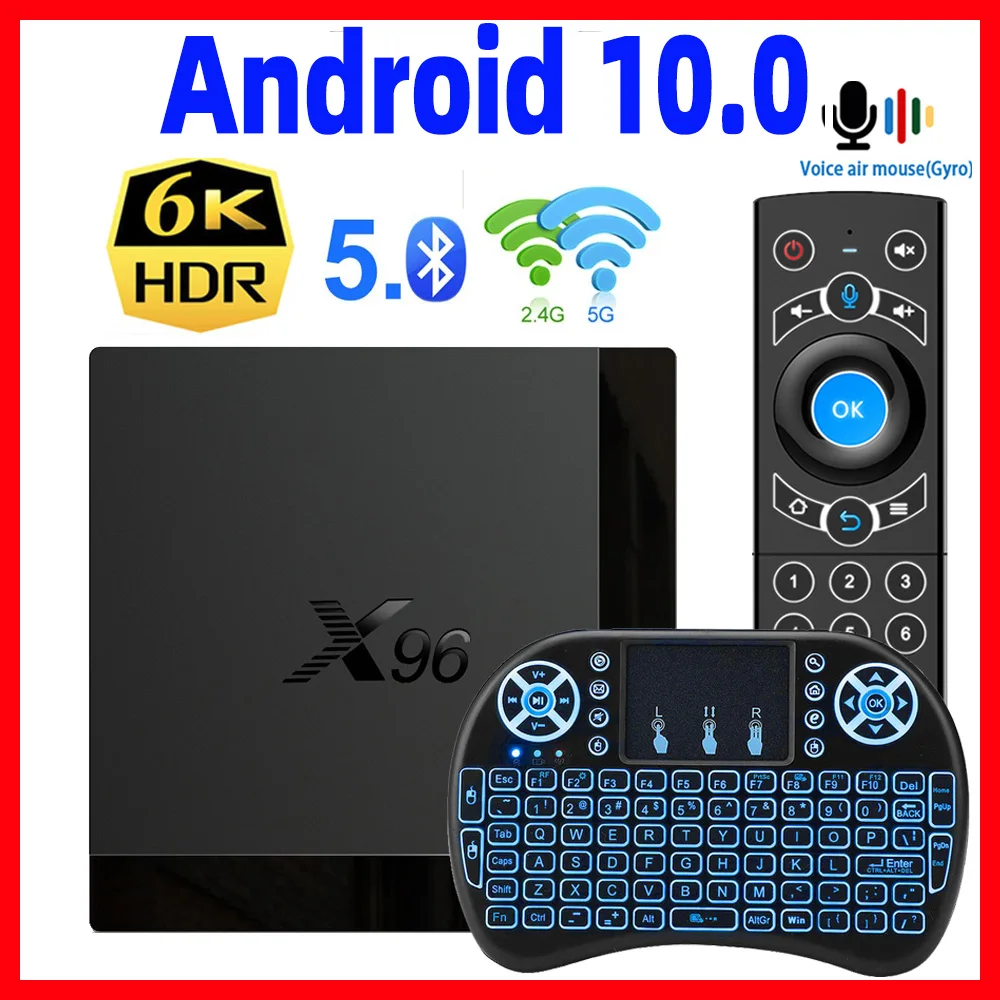 X96 Mate TV Box Android 10 vs X96 Max Support 2.4G&5G Dual wifi Google Voice Assistant 4K 60fps Google Playstore Youtube X96mate