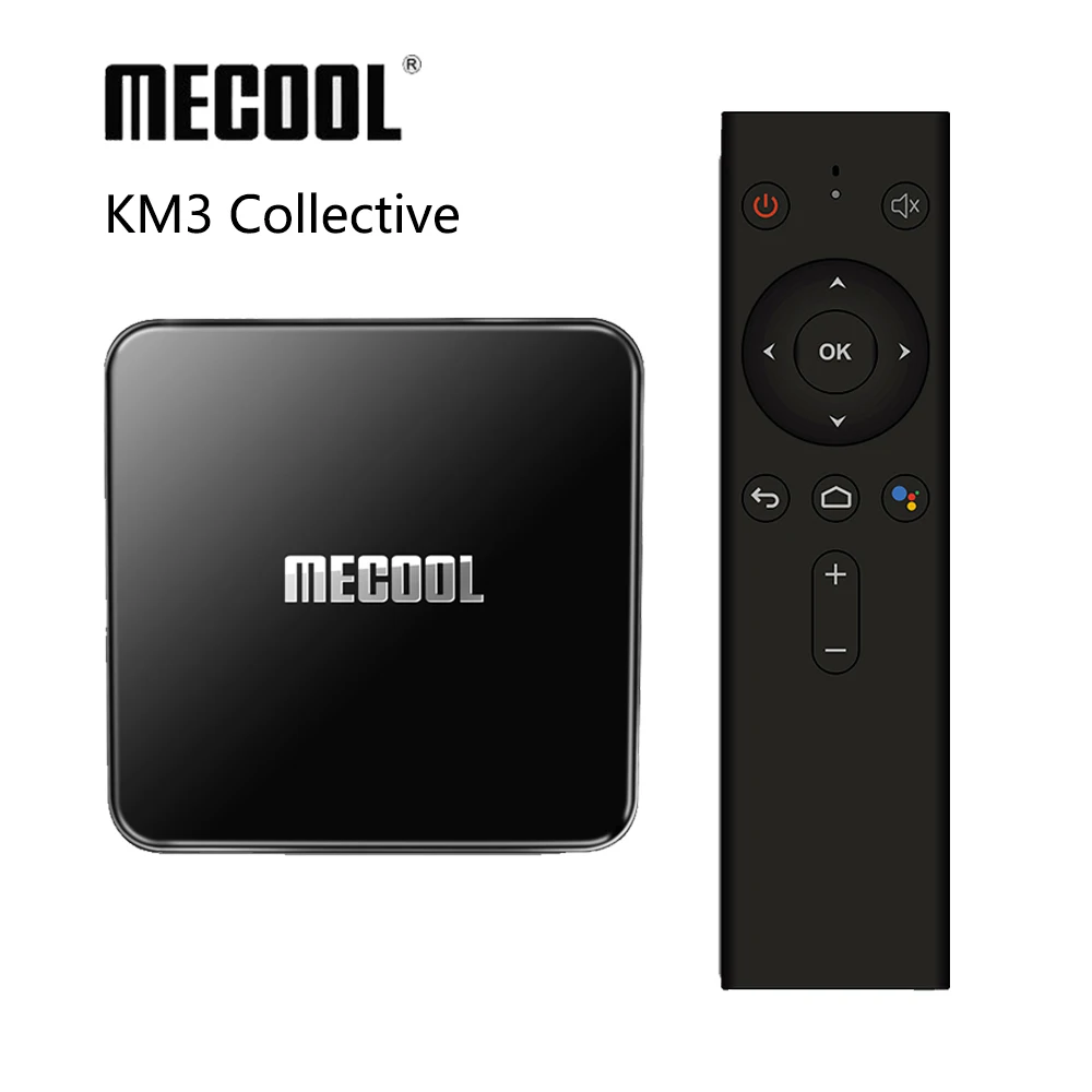 Mecool KM3 Collective ATV TV Box 4G RAM 64G ROM Android 9.0 Amlogic S905X2 Quad core USB 3.0 2.4G/5G WIFI Bluetooth HDMI RJ45 |