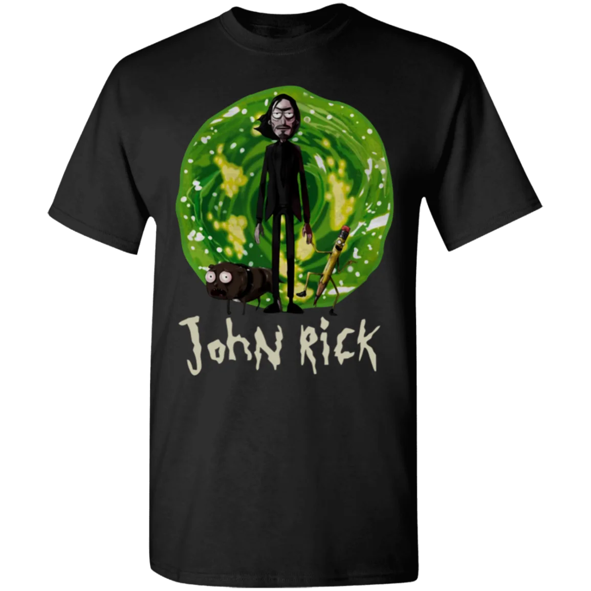 Джон Рик Johnn² W! ckk Рик и Морти футболка с перекрещенными лямками черные короткие Для мужчин-Для женщин Для мужчин Для женщин унисекс модная футболка