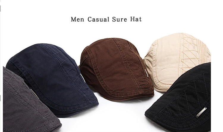 Солнцезащитные дышащие уличные регулируемые береты мужские модные шапки однотонные Плоские береты
