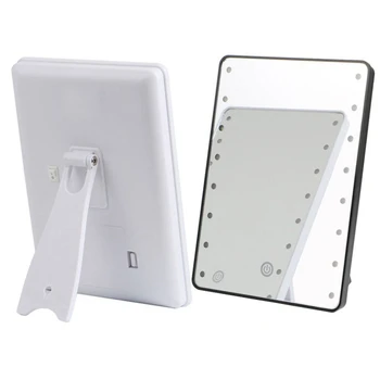 

Makeup Mirror With 16 Leds Cosmetic Mirror With Press Dimmer Switch Battery Operated Stand For Table Top Bathroom Bedroom Travel