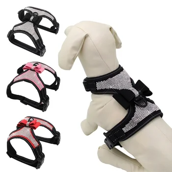 

Adjustable Pet Puppy Dog Bow Harness Collar Leash For Small Medium Large Dogs Animals Pet Walking Hand Strap Dog Tag Supplies