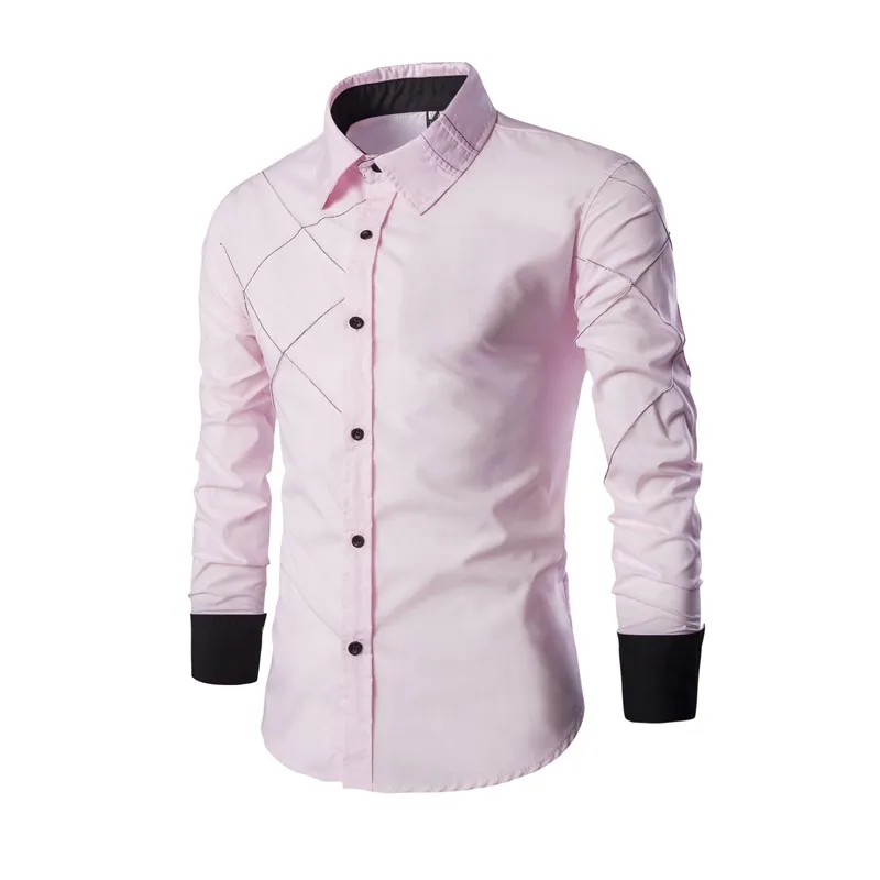 Весенняя Мужская рубашка, бренд, деловая мужская приталенная рубашка, мужская рубашка в полоску с длинным рукавом, мужская рубашка, размер M-3XL