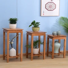 Китайский стиль цветок несколько твердой древесины бонсай Рамка крытый зеленый Луо Цветок Стойки один цветок стенд посадочного типа стойки бамбука