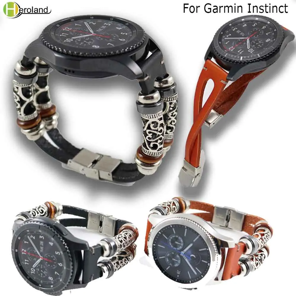 Ремешок кожаный в стиле ретро для часов браслет Samsung Gear S3 /Galaxy 46 мм huawei watch GT Amazfit