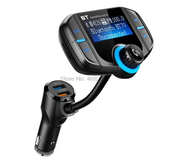 От DHL или Fedex 10 шт. QC3.0 fm-передатчик Bluetooth FM 2 Порты и разъёмы Quick Charge Зарядное