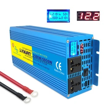 

LCD Display pure sine wave power inverter 5000W MAX DC 12V To AC 220V CAMPING BOAT SINEWAVE