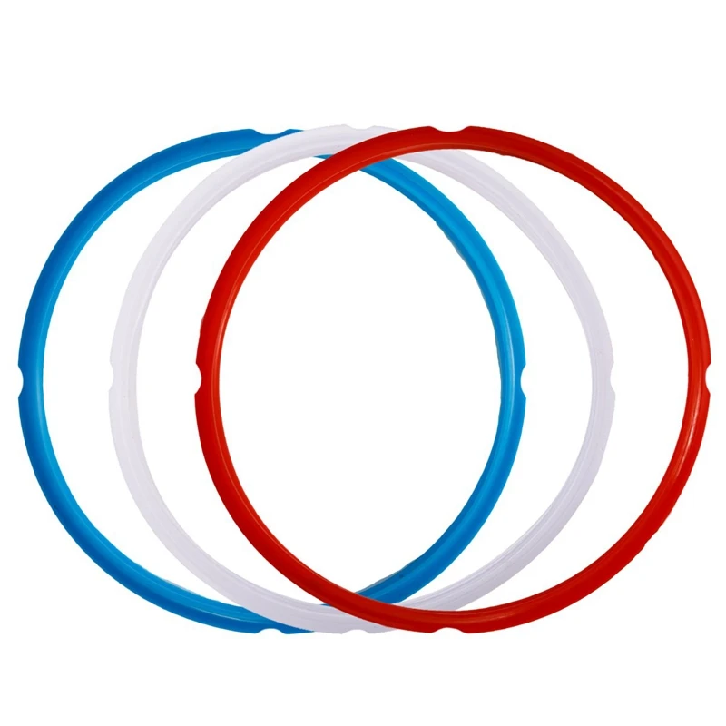 

Silicone Sealing Ring For Pressure Cooker Pot Accessories, Fits 5 Or 6 Quart Models, Red, Blue And Common Transparent White, Pac