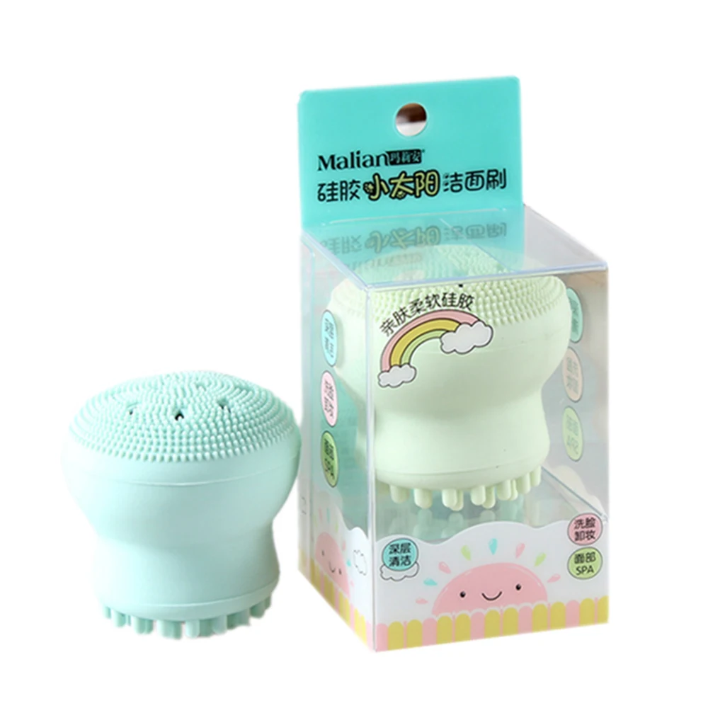 

Small Sun Cleansing Brush Double Head Cleansing Jellyfish Small Octopus Wash Brush Silicone Sponge (Random Delivery)