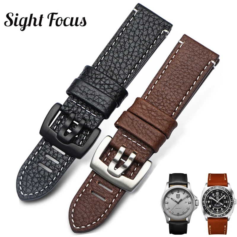 Ремешок из натуральной кожи для наручных часов Sight Focus 23 мм ремешок Luminox 8821 3051 3081