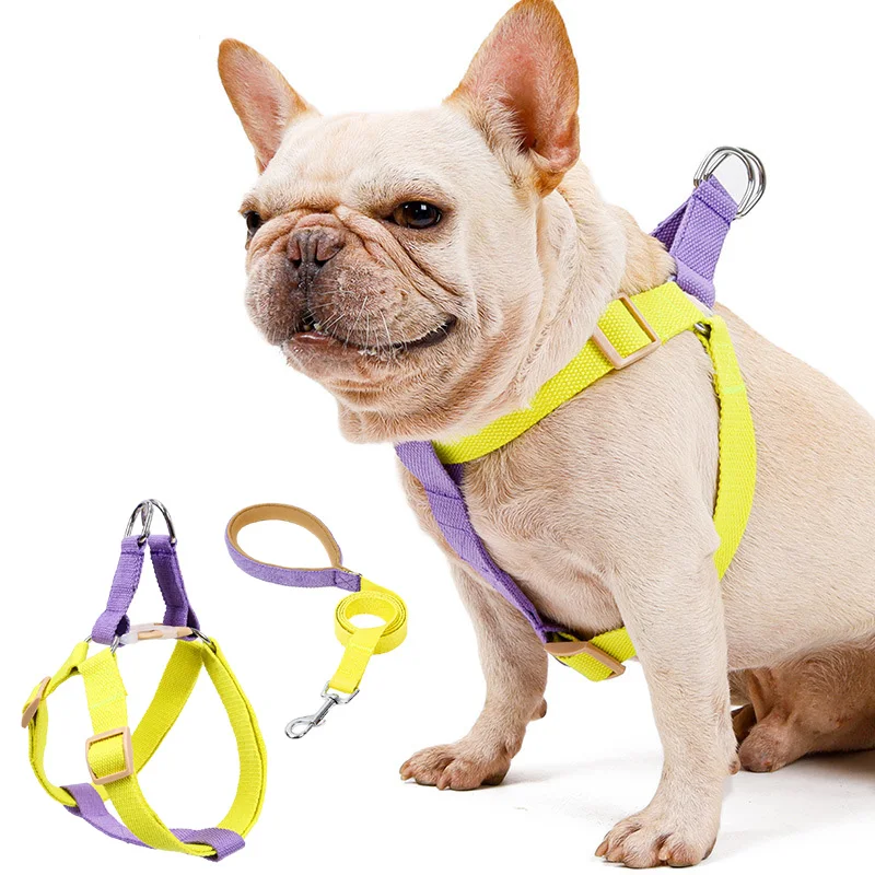 

Dog Harness And Leash No Pull Nylon Pet Leashes For Small Dogs French Bulldog Chihuahua Lead Leash And Collar Set For Yorkies