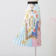 Осень и зима подводный мир Морская звезда принт Высокая талия плиссированная юбка