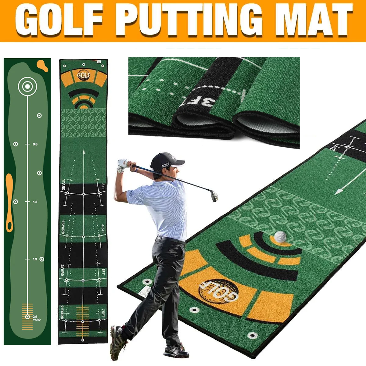 1PscGolfCarpetPuttingMatThickSmoothPracticePuttingRugFor