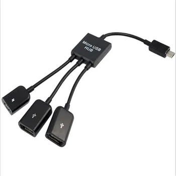 

Three-in-one tablet mobile phone HUB adapter cable power supply MICRO USB HUB OTG Android mobile phone data cable