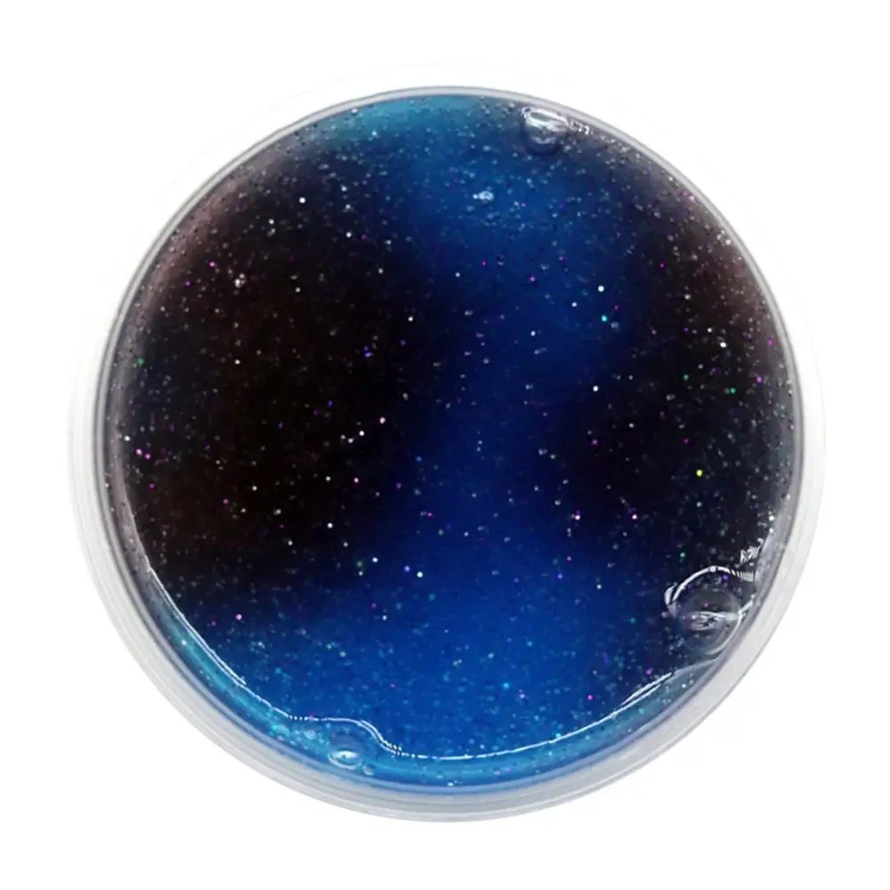 50 г Кристалл грязи красочные смешивания облака слайм с блестками мягкое шпатлевка ароматизированный снятие стресса нетоксичный Borax бесплатно глина игрушка - Цвет: black  blue
