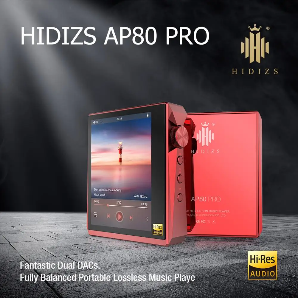 Hidizs ap80pro alta fidelidade dupla ess9218 mp3 player de música bluetooth com tela toque portátil flac ldac usb dac dsd 64/128 fm rádio dap