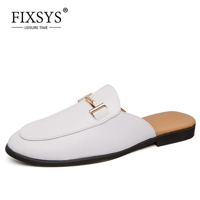 FIXSYS Hot Sale Men Half Slipprs Outdoor Breathable Loafers Man Mules Lightweight Drag Shoes Buckle Design Male Casual Shoe | Обувь