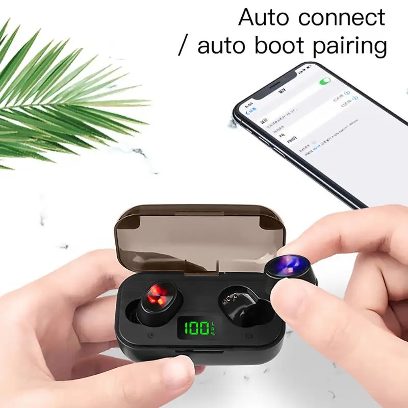F6 Ture Wireless Bluetooth TWS Earbuds Stereo Wireless Earphone w 2000mah Charging Box Sport Mini Wireless Headset for Xiaomi