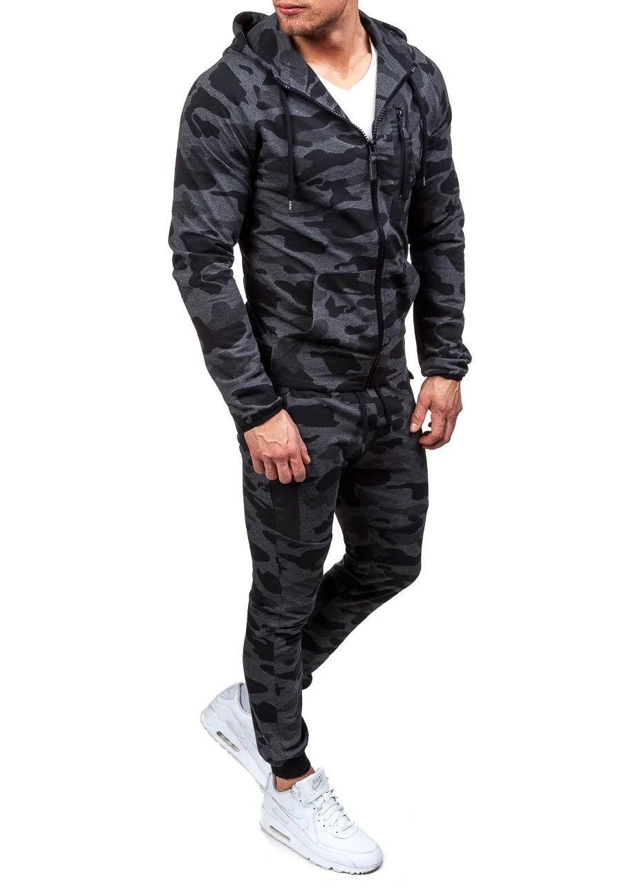 Deals ZOGAA 2018 autumn and winter explosion models young fashion camouflage men's suits Europe and America hooded large size sweater
