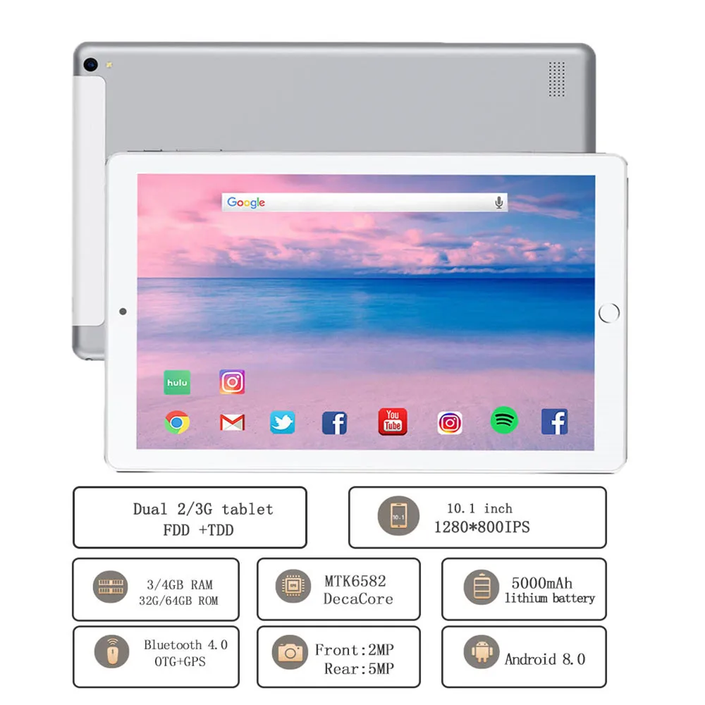 

10.1 inch Tablet Pc Quad Core 2019 Original powerful Android 3GB RAM 32GB ROM IPS Dual SIM Phone Call Tab Phone pc Tablets