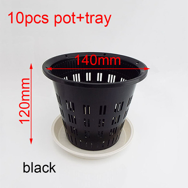 Breathable Orchid Planting flower pot plant grow net Mesh cup tray Container Plastic Slotted wall hanging pot white black