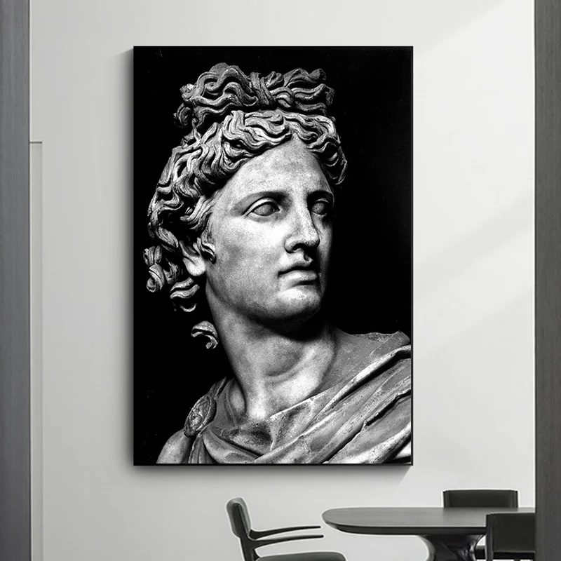 

Nordic Black and White David Head Sculpture Posters and Prints Wall Art Canvas Paintings Pictures Living Room Home Decoration