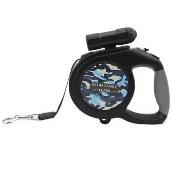 

ABS With Bright Flashlight Portable Walking Button Brake Running Dog Leash Multifunctional Automatic Retractable Anti Lost