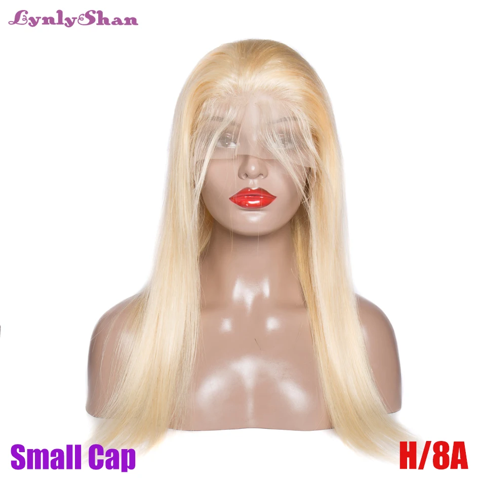 Lynlyshan волосы блонд человеческие волосы парик 613 парик фронта шнурка бразильские прямые волосы remy парик 150% плотность 10-28 дюймов маленькая крышка