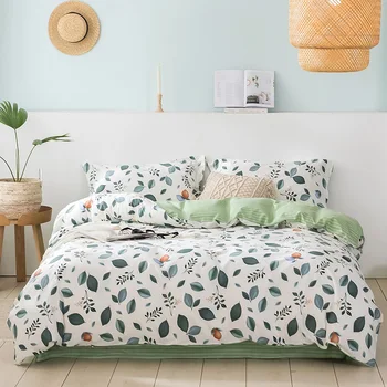 

Country Fresh Style Bedding Set 3/4pcs Printed Pure Cotton Home Bedclothes Textiles Duvet Cover Pillowcase Soft Bedding Textile