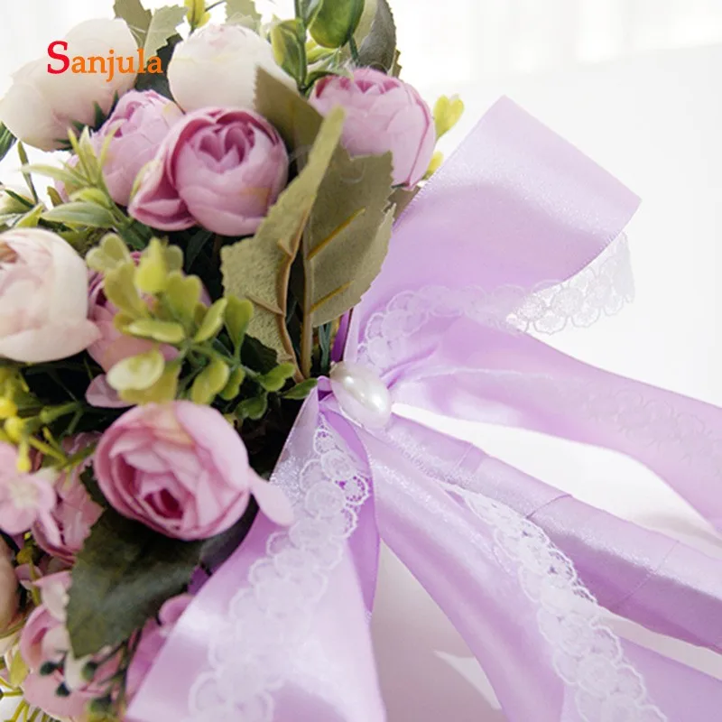 Искусственные цветы свадебные букет фиолетовая Роза Флора Ive Свадебные аксессуары подружки невесты ручной цветы buque de noiva WB34