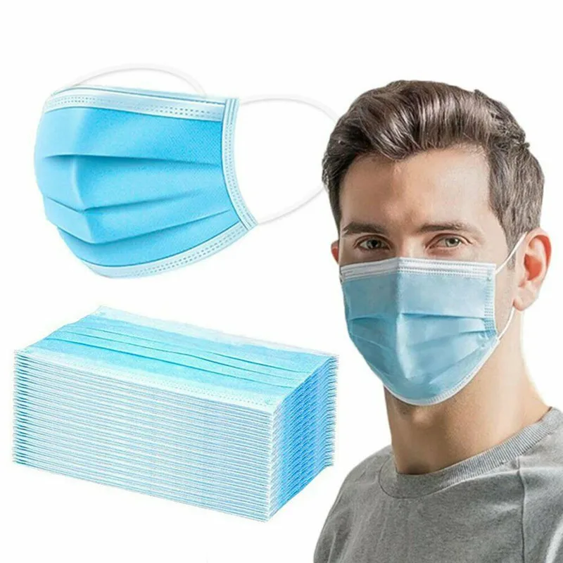 

Disposable Mask Face Mask 50 Pcs Protective Satety Mask Anti-Pollution Respirator Mouth Masks PM2.5 3 Layer Elastic Earloop Mask