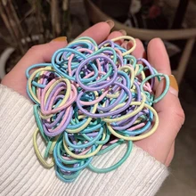 

100pcs Girls Colorful Nylon Small Elastic Hair Bands Children Ponytail Holder Scrunchie Headband Rings Kids Hair Accessories