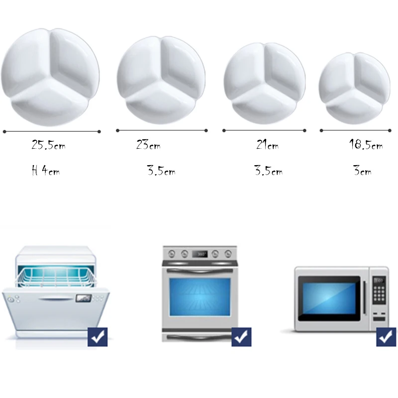 Японский разделенный поднос разделенная тарелка для завтрака для обеда ужина Heatable керамическая тарелка для домашнего отеля ресторана шуол