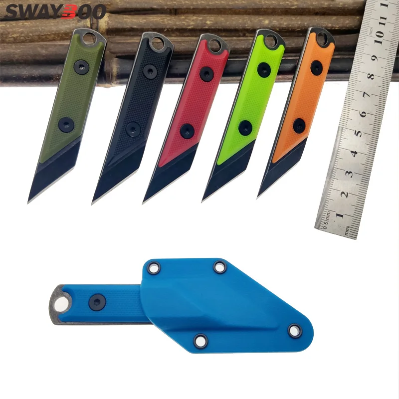 Мини карманный нож Swayboo 3Cr13 из стали с фиксированным лезвием для повседневного использования, ручки из АБС пластика, бумажные триммеры, инструмент для кемпинга, ожерелье с чехлом|Ножи| | АлиЭкспресс