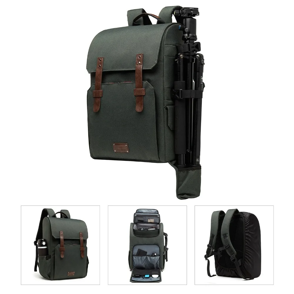 BAGSMART 15,6 ''школьная сумка для ноутбука Водонепроницаемый рюкзак для камеры SLR/DSLR камера s с дождевиком