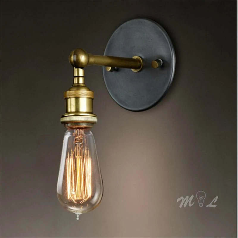 

Nordic Industrial Wall Lamp Vintage railway floodlight coffee shop dressing table bedroom lamp E27