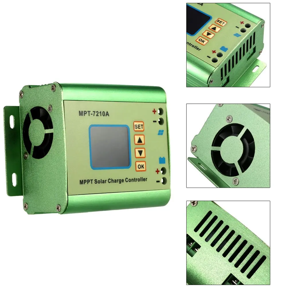 Solar do Controlador Solar do Lcd do Impulso 0-10a da Bateria de Lítio do Controlador Mpt-7210 da Carga de Mppt para a Bateria Painel 60v 72v 24 - 36 48v do controlador MPT-7210 da carga de mppt
