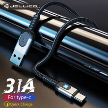 Кабель Jellico USB Type-C для Samsung S21 S10 3A, быстрая зарядка USB Type-C, зарядный Дата-кабель для Redmi note 8 pro, USB-C, провод