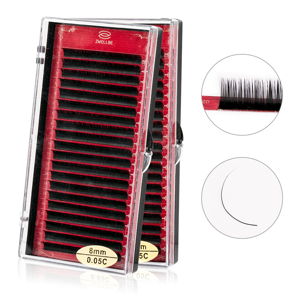 

zwellbe New 8-15mm 20rows/case JBCD Curl Eyelash Extension Individual Eyelashes Natural Long Fake False Eyelashes Make Up Tool