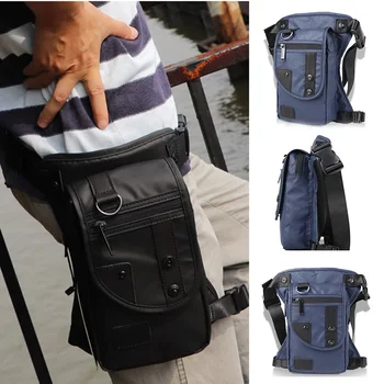 

Men Waist Drop Leg Bag Pack Zipper Multifunction Waterproof for Outdoor Motorcycle J9