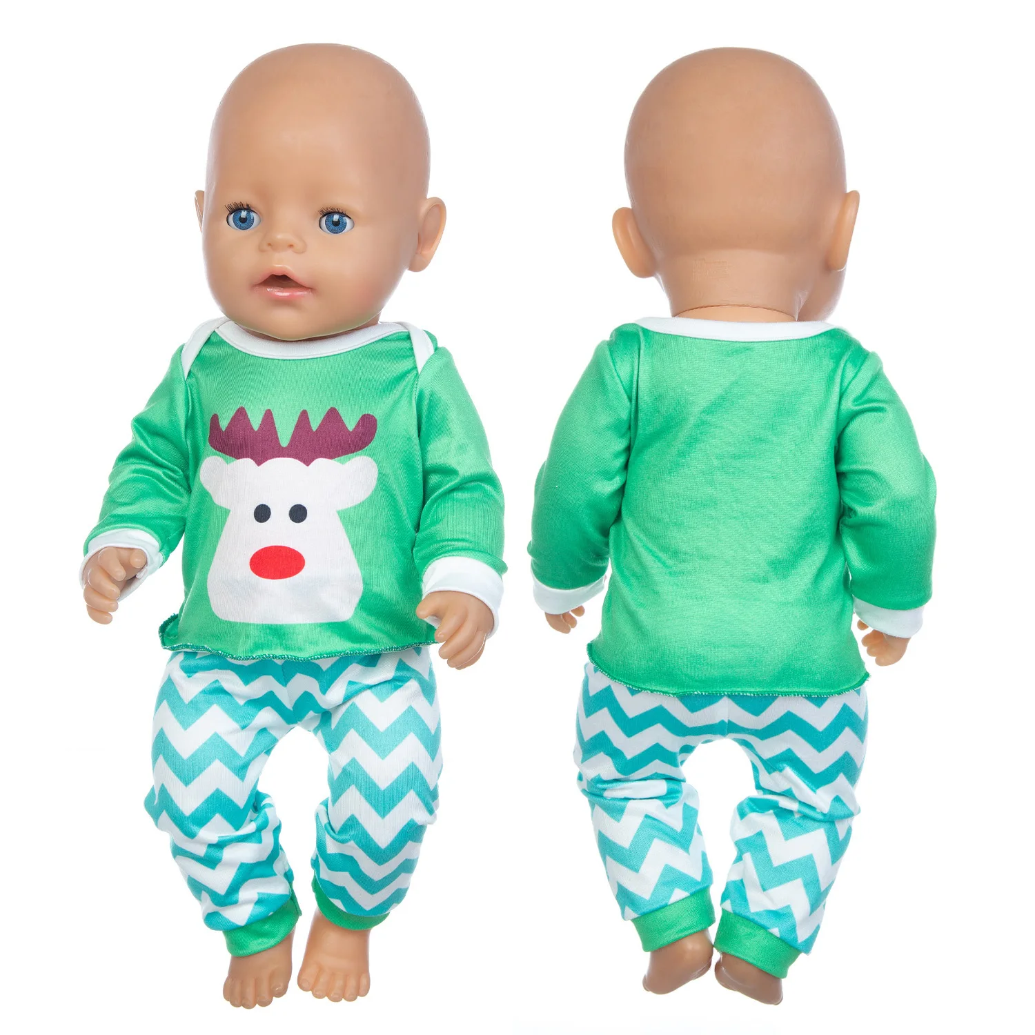 

2021 Christmas Suit Doll Clothes Fit 17 inch 43cm Doll Clothes Born Baby Suit For Baby Birthday Fistival Gift