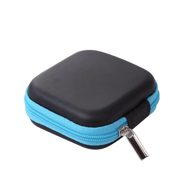 

Portable Case for Headphones Case Mini Zippered Round Storage Hard Bag Headset Box for Earphone Case SD TF Cards