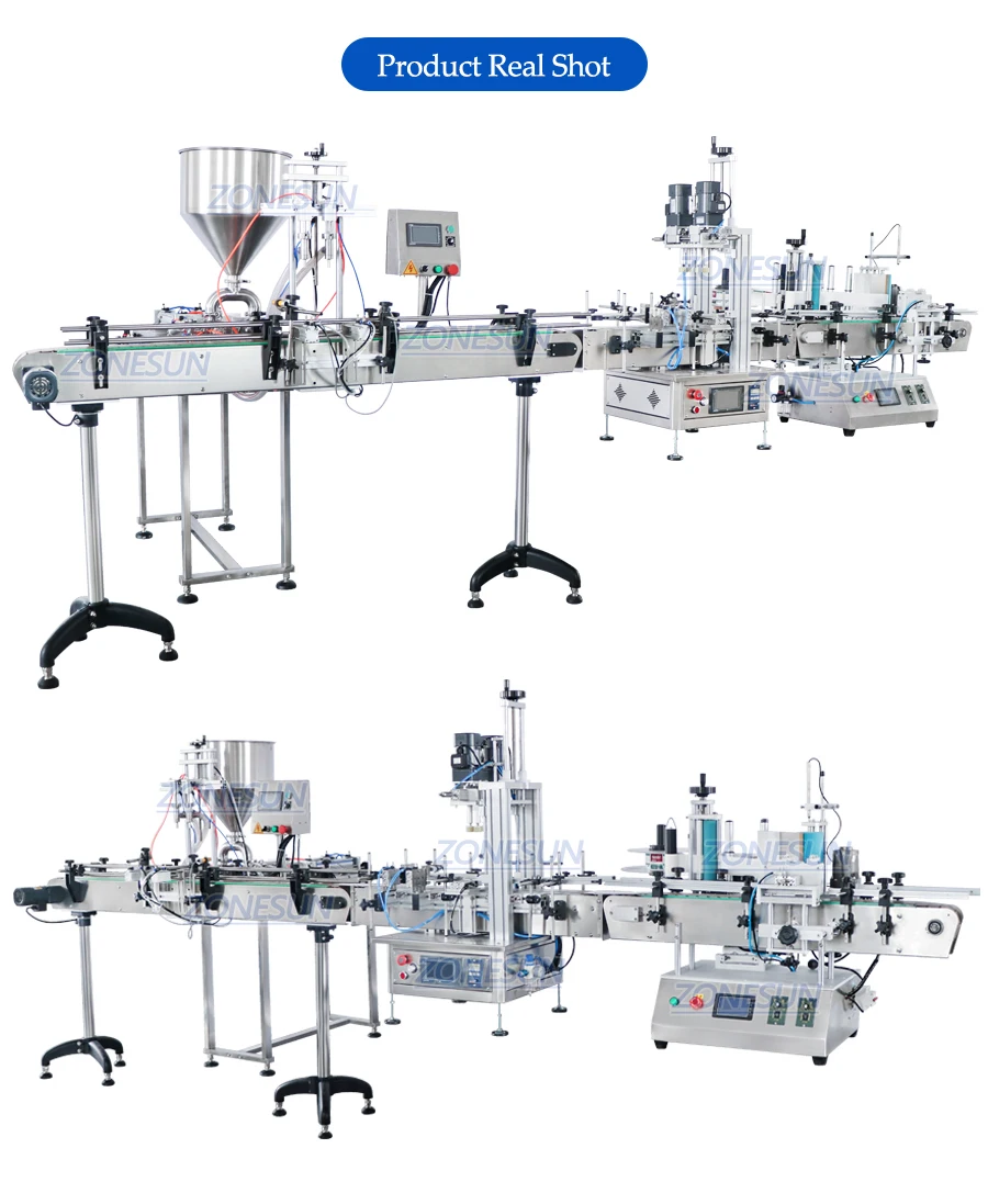 ZONESUN ZS-FAL180C8 Паста Шампунь Гель для душа Джем Стеклянный крем Косметическая бутылка Двойные насадки Наполнение Укупорка Этикетировочная машина